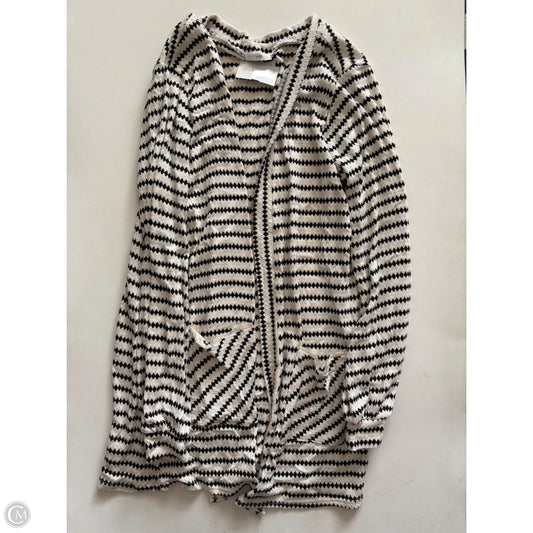 Sweater Cardigan By Blu Pepper In Black & Cream, Size: M