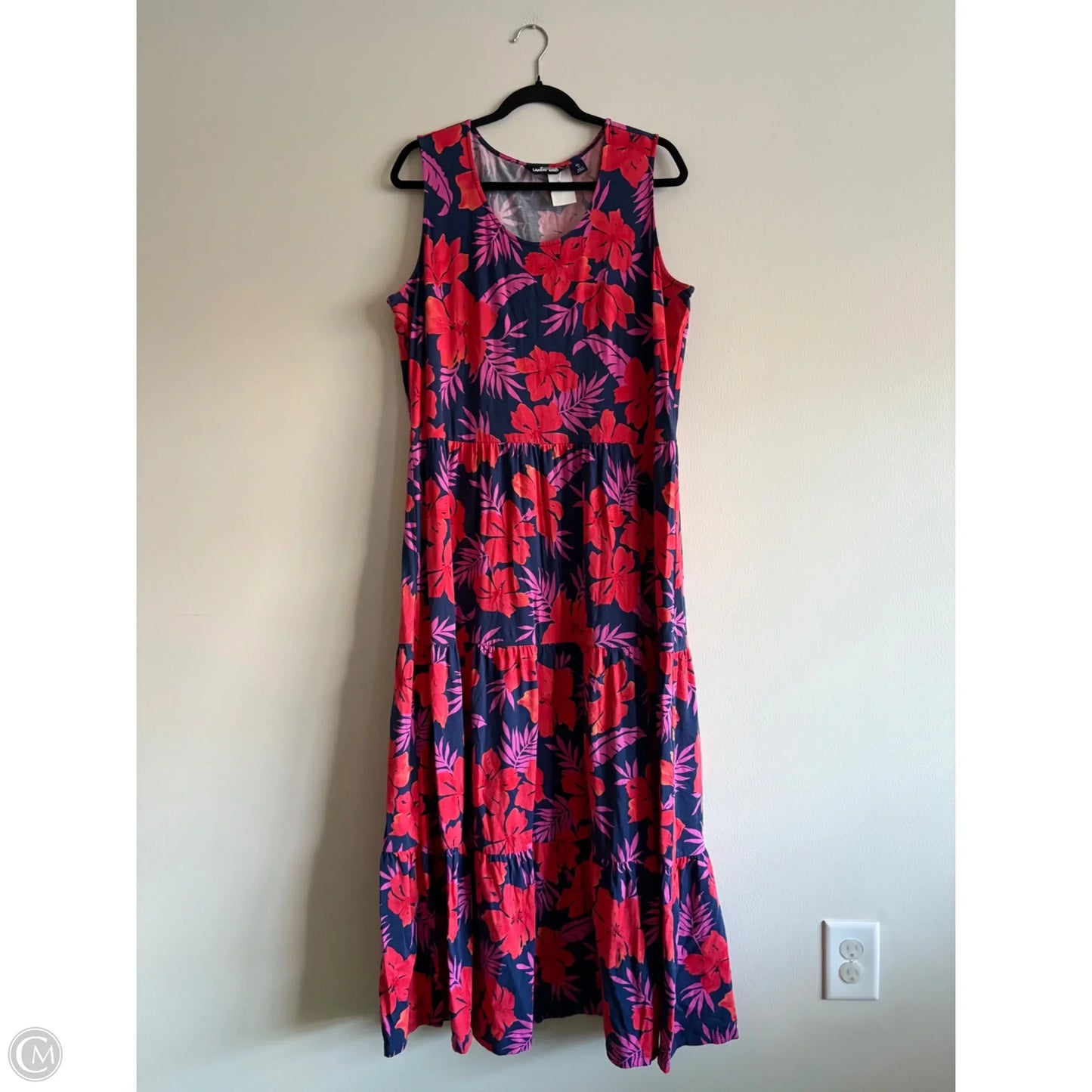 Dress Casual Maxi By Lands End In Floral Print, Size: Xl