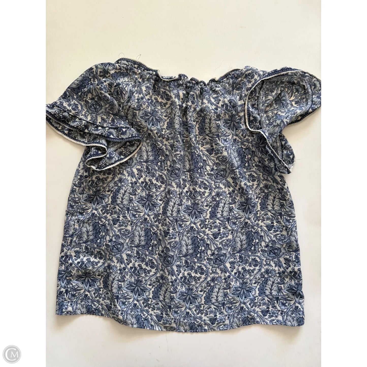 Blouse Short Sleeve By Max Studio In Blue, Size: S