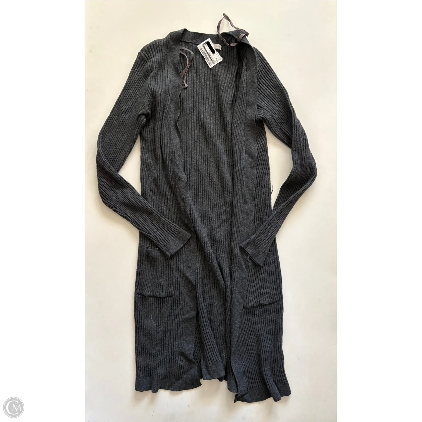 Sweater Cardigan By Cato In Grey, Size: M