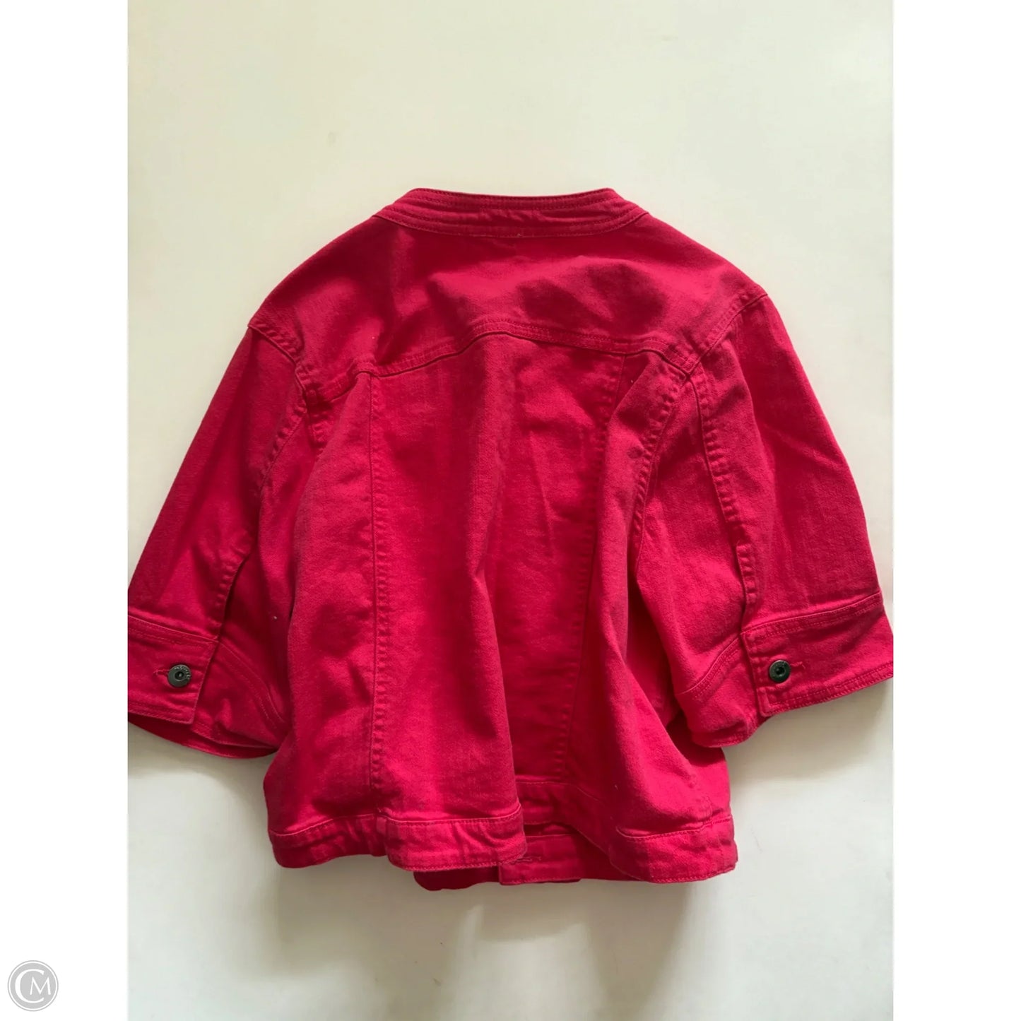 Jacket Denim By One World In Red, Size: 2x