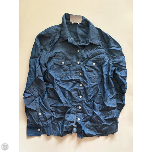 Top Long Sleeve By Crown And Ivy In Blue, Size: Mp