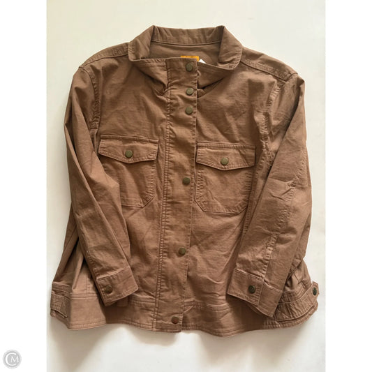Jacket Moto By Ruby Rd In Brown, Size: Xl
