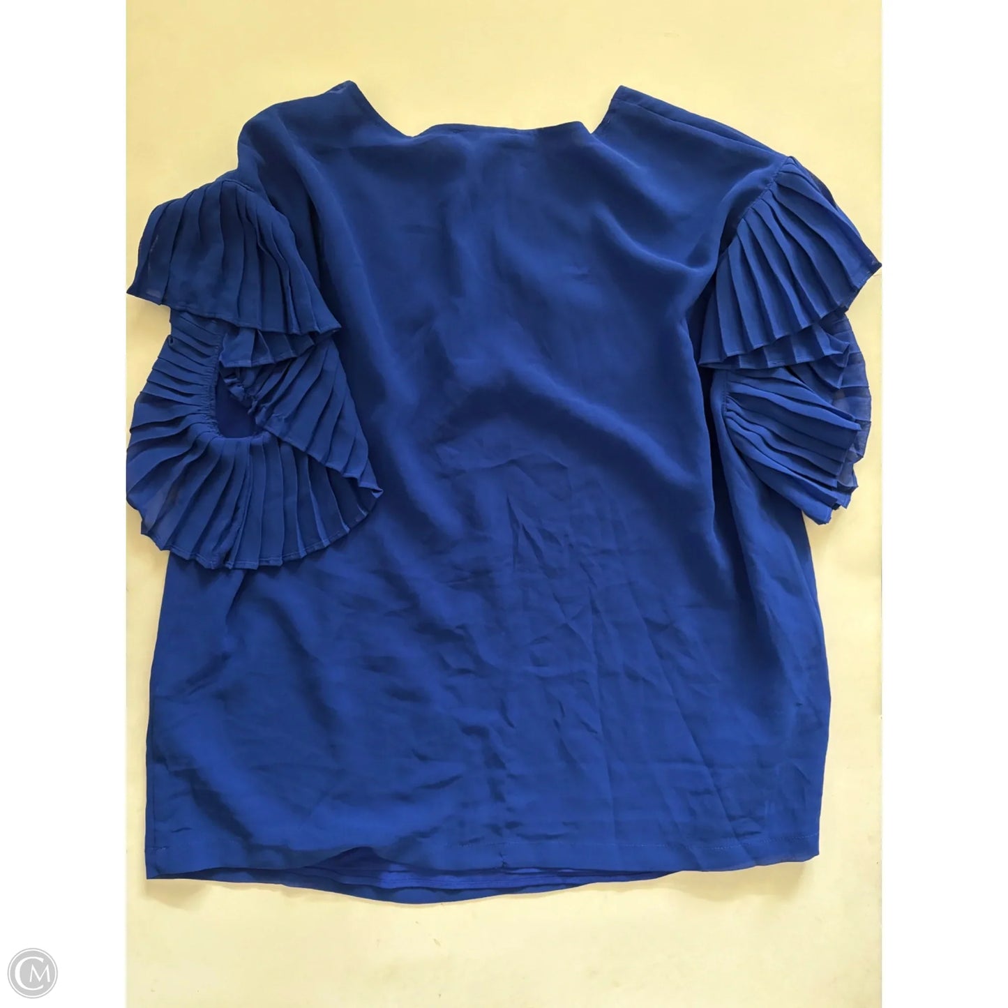 Blouse Short Sleeve By Dkny In Blue, Size: L