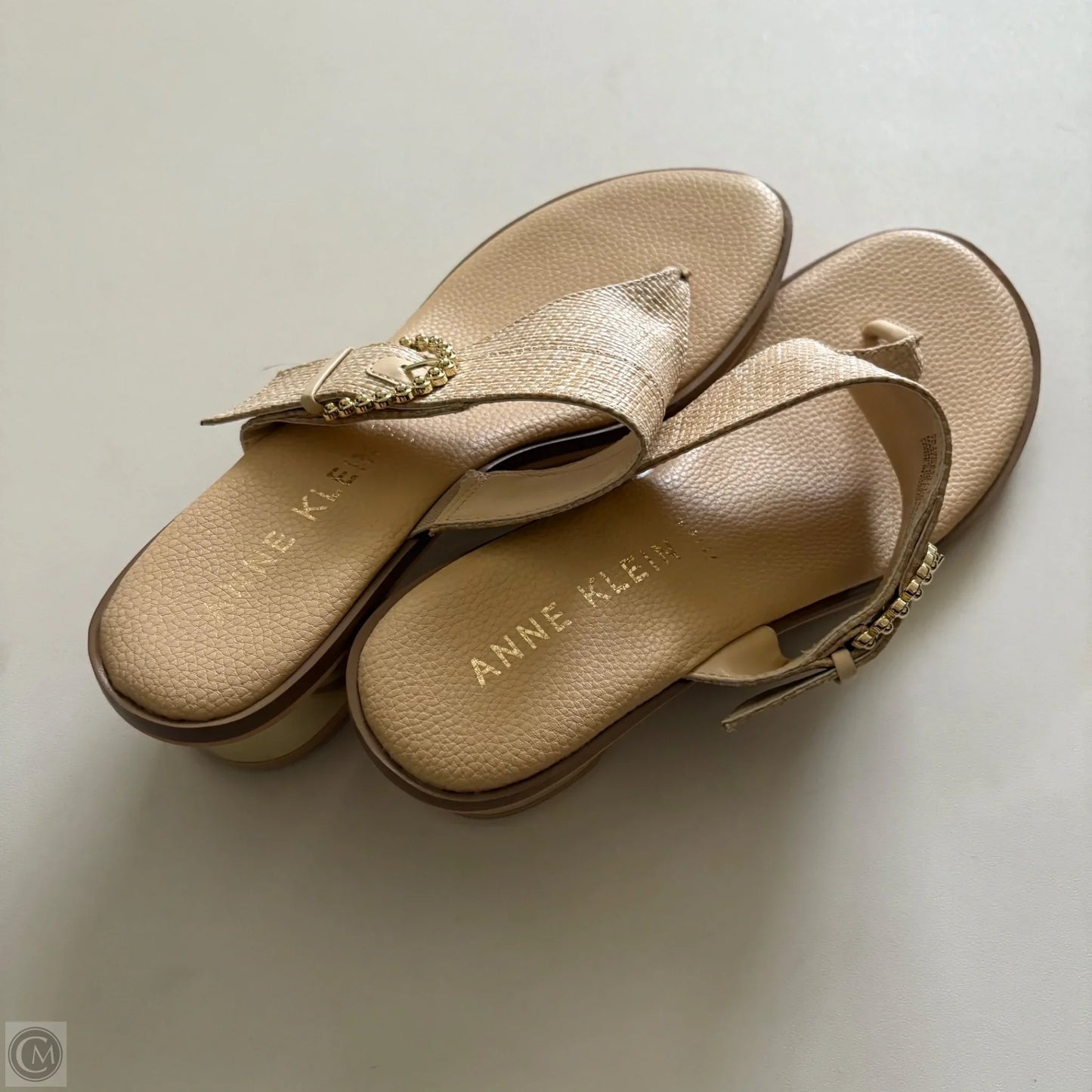 Sandals Heels Block By Anne Klein In Tan, Size: 8.5