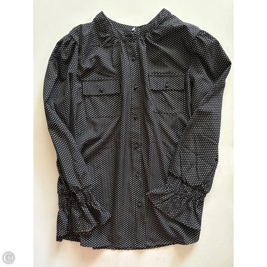 Blouse Long Sleeve By Ny Collection In Polkadot Pattern, Size: L