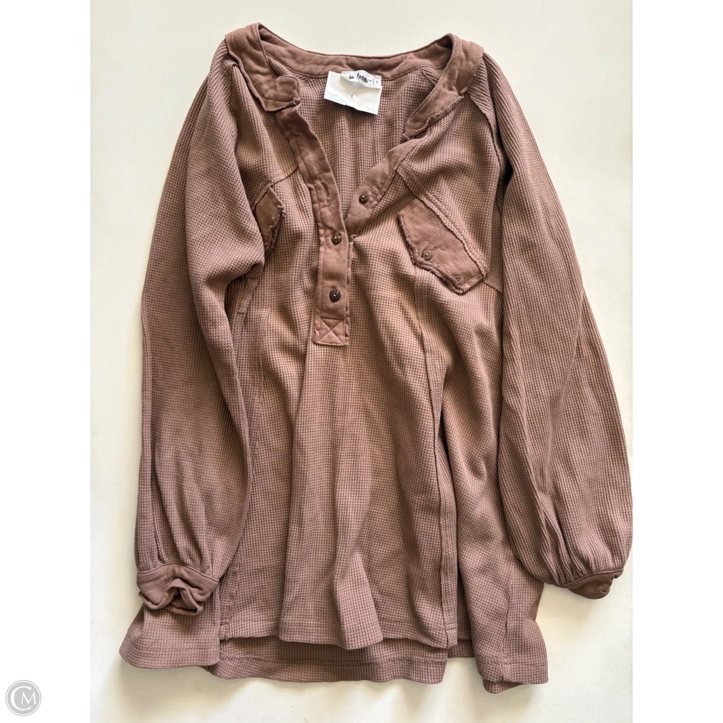 Top Long Sleeve By In Loom In Brown, Size: S