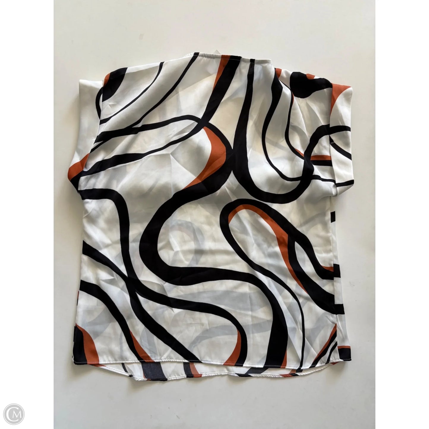 Blouse Short Sleeve By Nine West Apparel In Black & Brown, Size: Xs