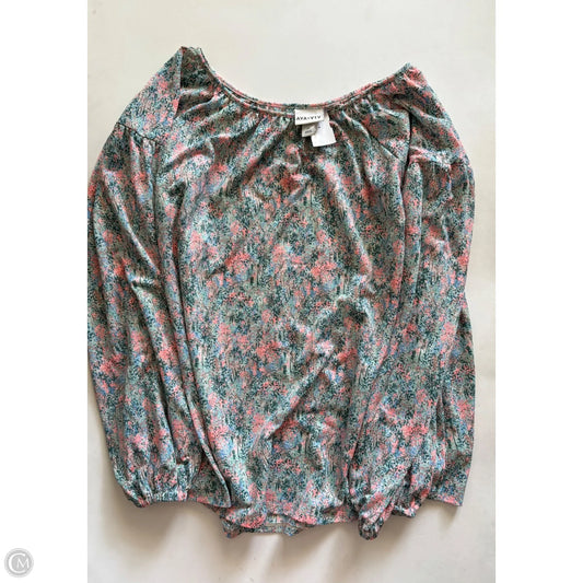 Top Long Sleeve By Ava & Viv In Floral Print, Size: 2x