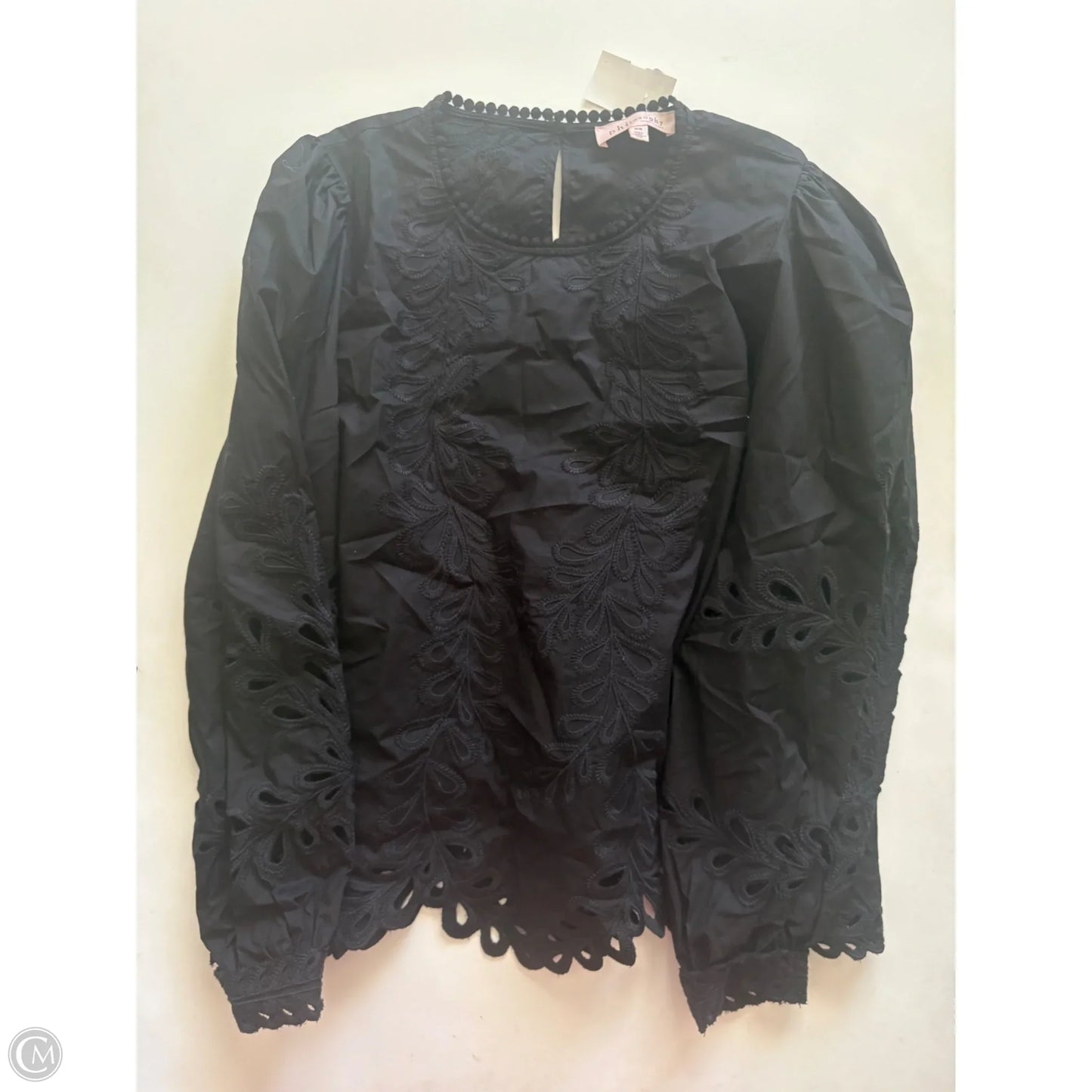 Top Long Sleeve By Philosophy In Black, Size: M