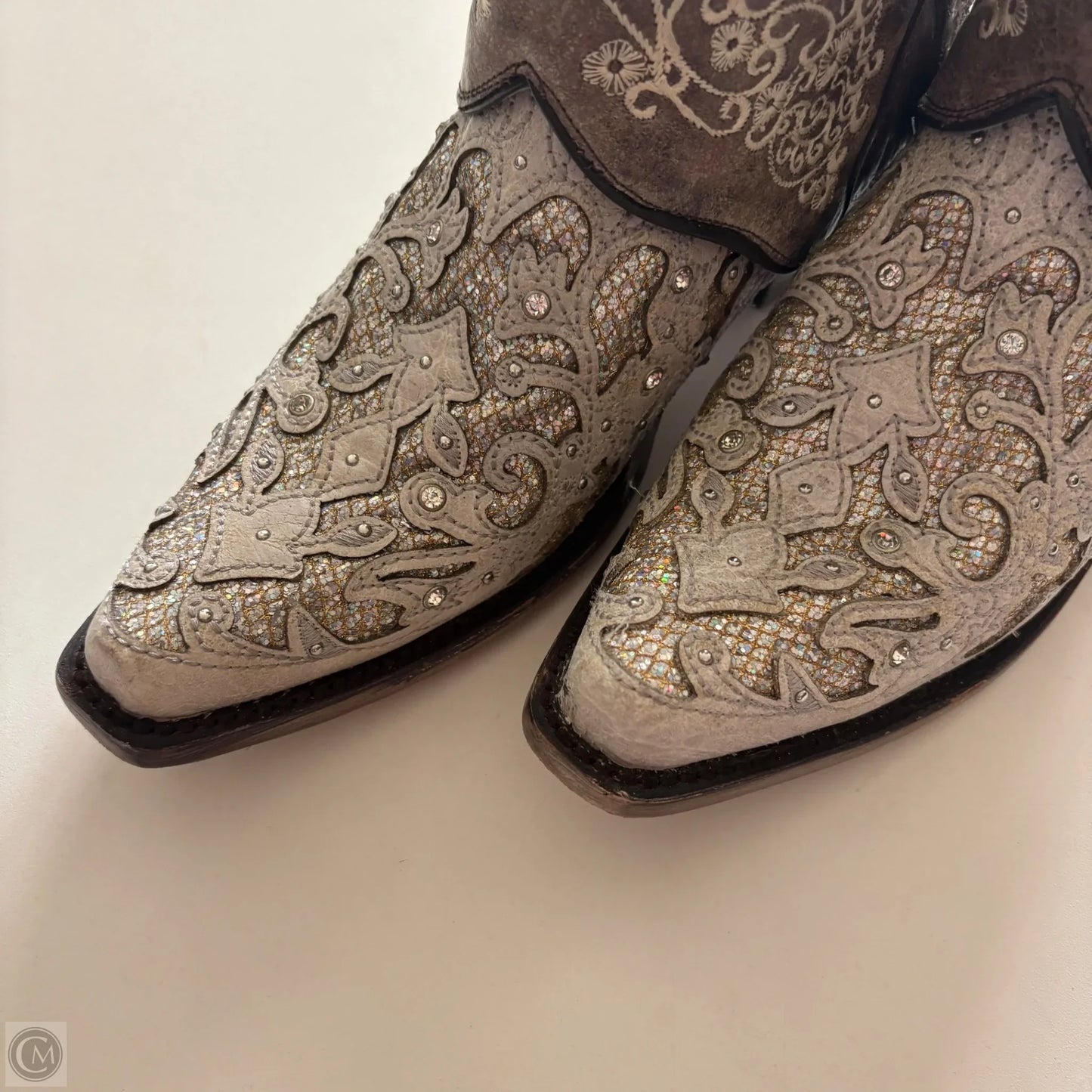 Boots Ankle Heels By Corral In Taupe, Size: 8.5