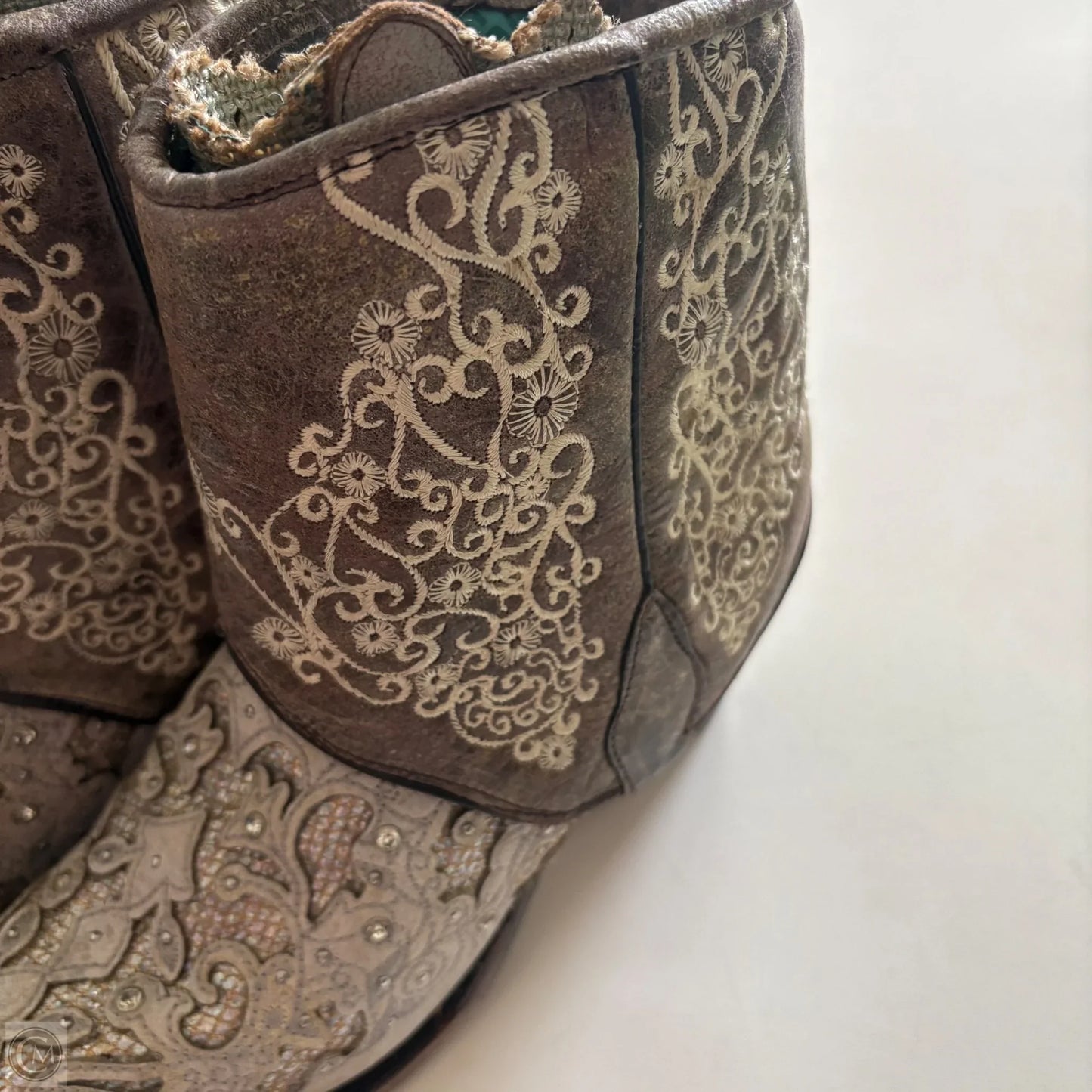 Boots Ankle Heels By Corral In Taupe, Size: 8.5