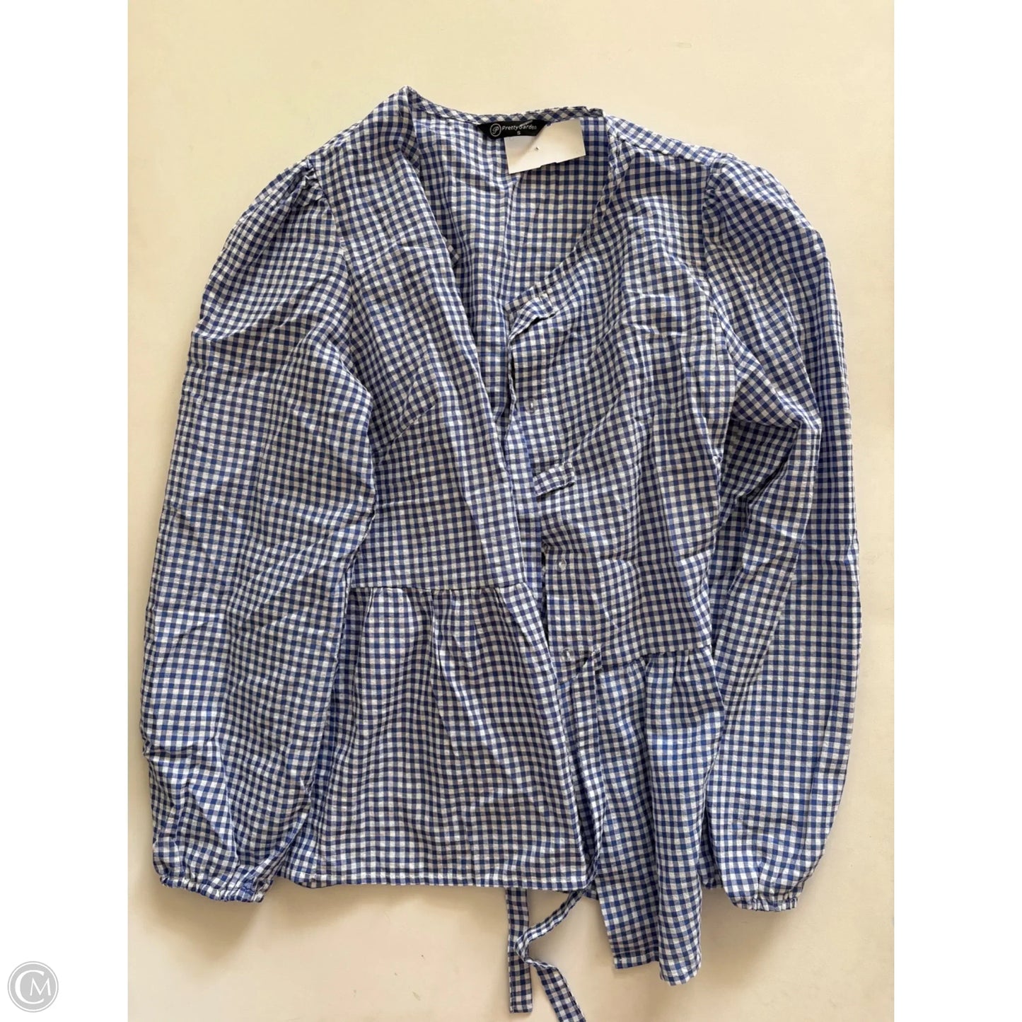 Top Long Sleeve By Prettygarden In Checkered Pattern, Size: S