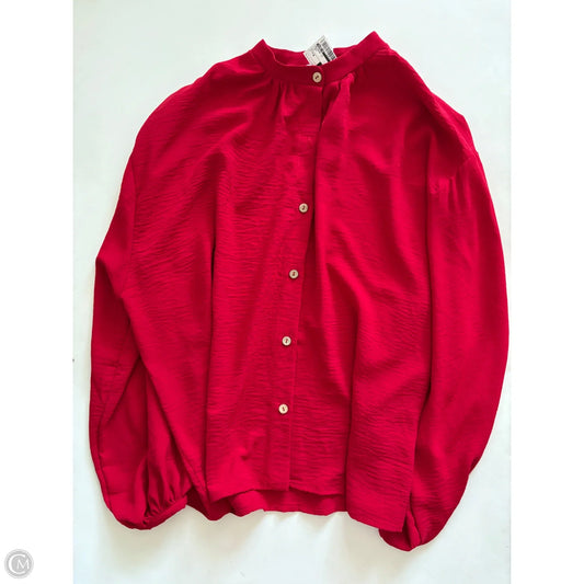 Blouse Long Sleeve By Karlie In Red, Size: M