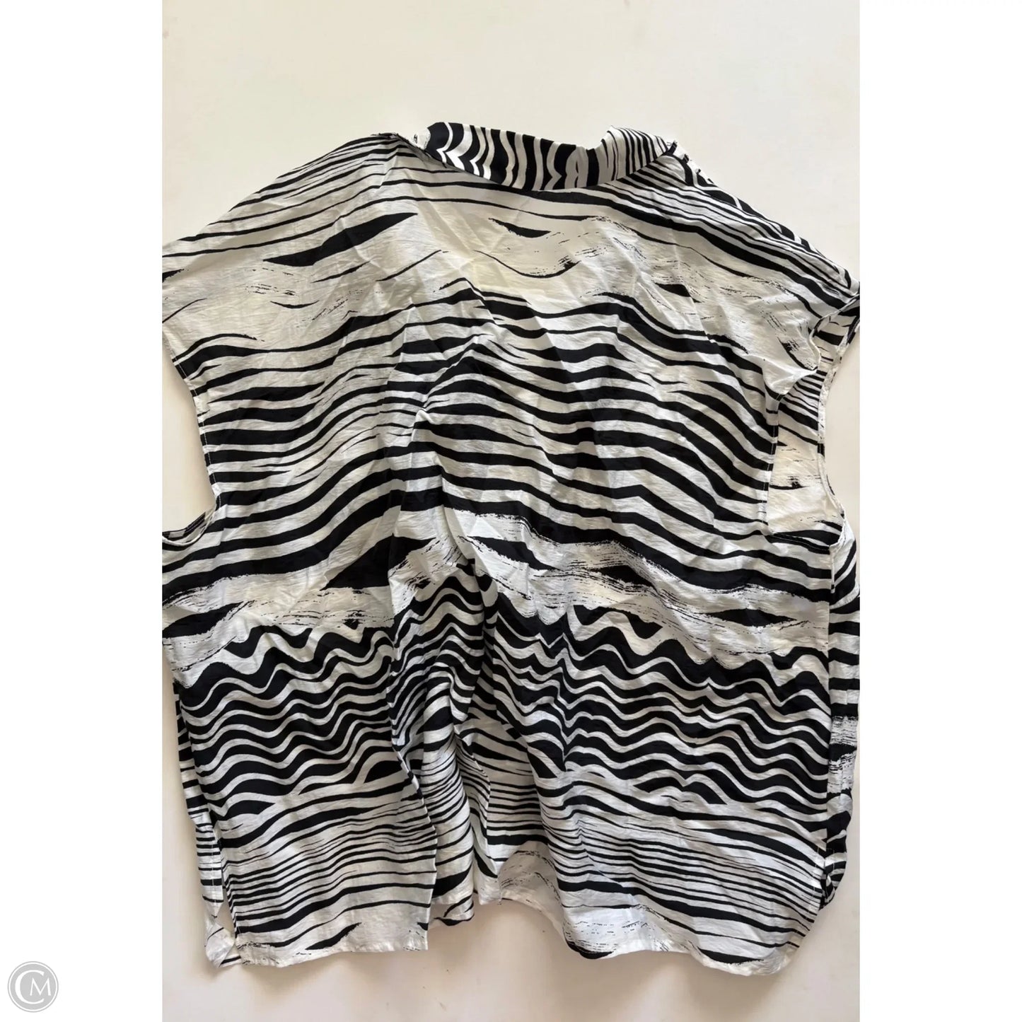 Top Sleeveless By Worthington In Black & White, Size: 3x
