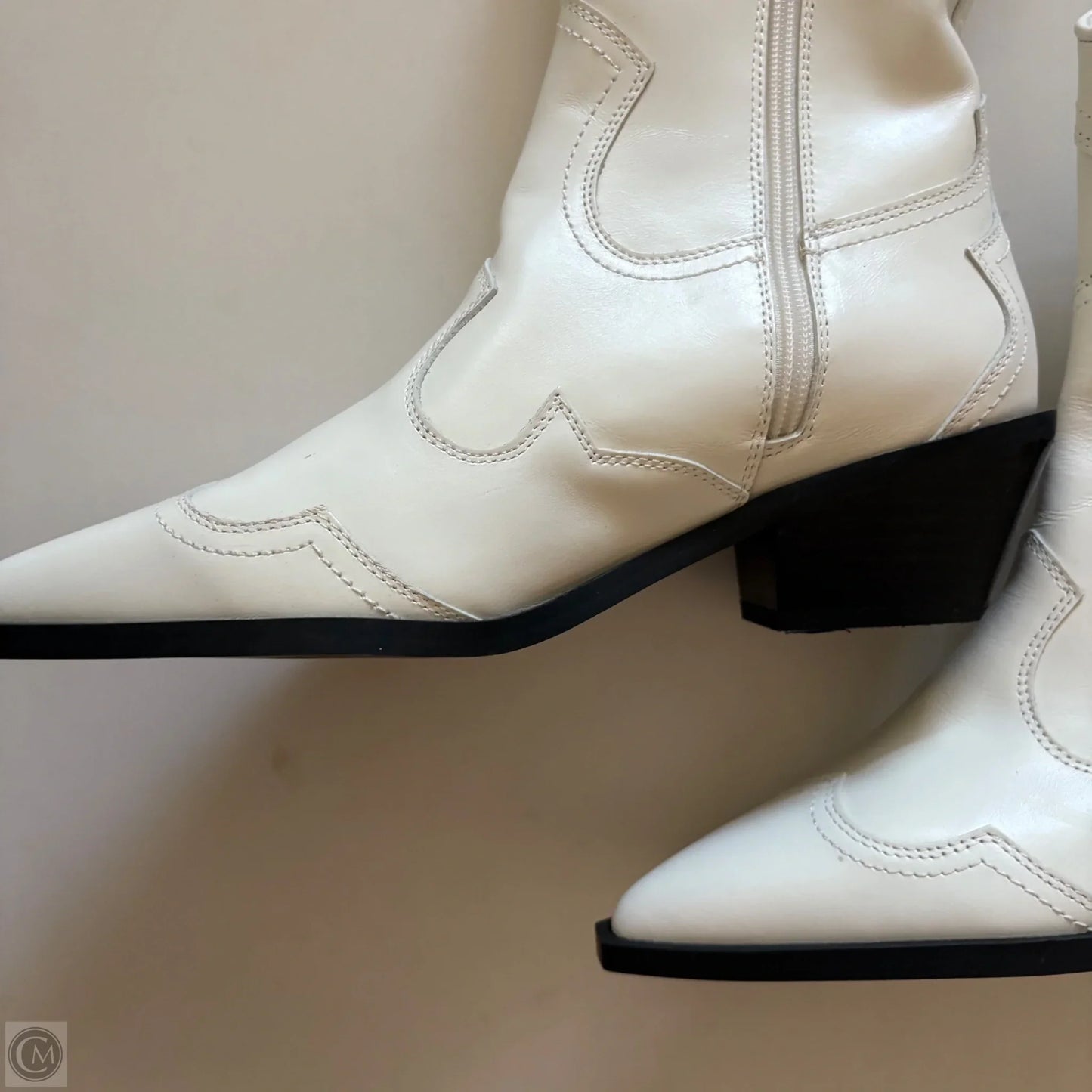 Boots Mid-calf Heels By Steve Madden In White, Size: 8.5