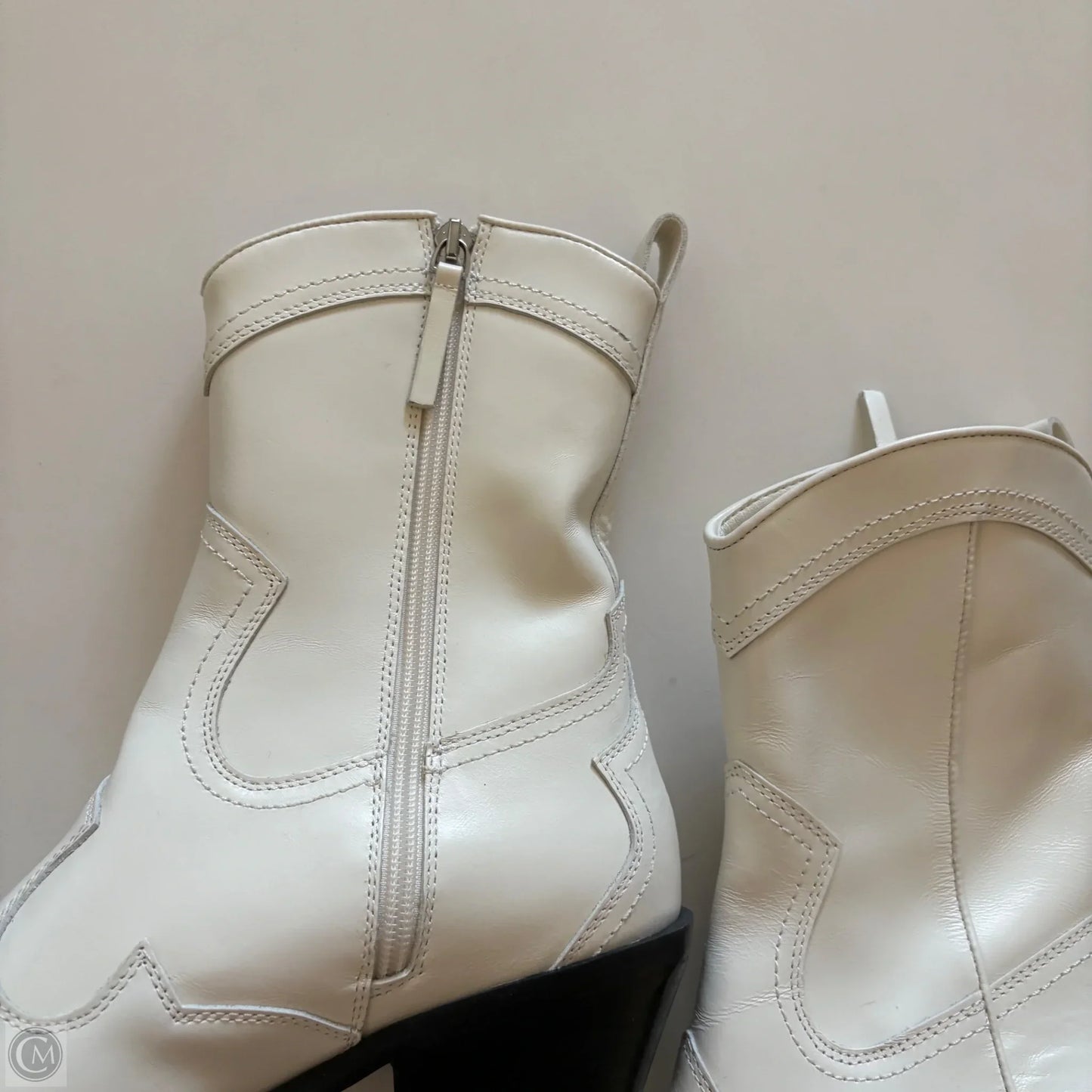 Boots Mid-calf Heels By Steve Madden In White, Size: 8.5