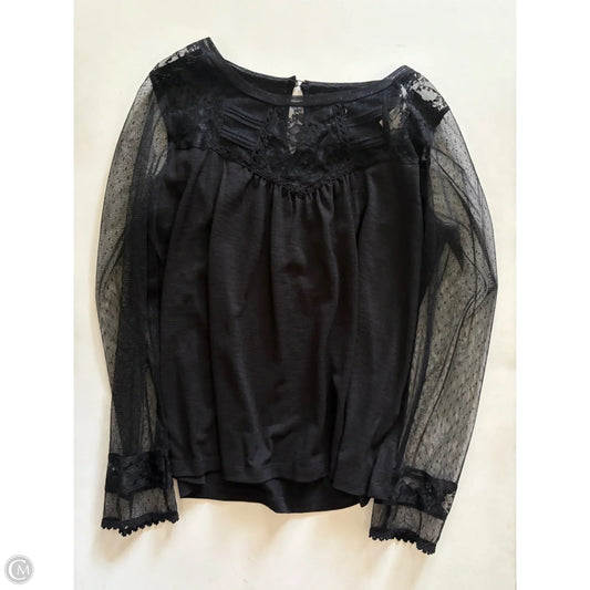 Blouse Long Sleeve By Soho Apparel In Black, Size: M