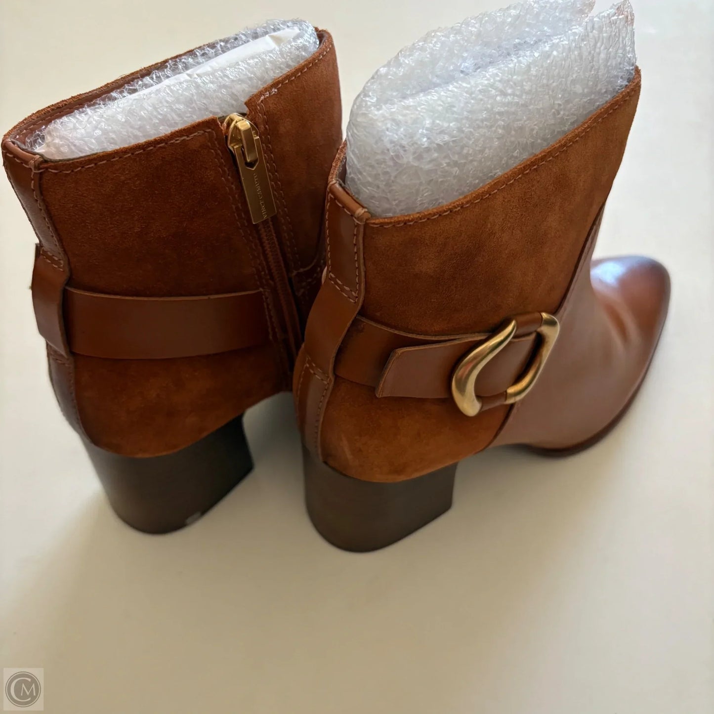 Boots Ankle Heels By Vince Camuto In Brown, Size: 7