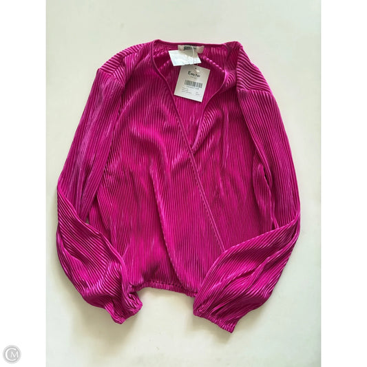 Blouse Long Sleeve By Easy Fair In Pink, Size: S