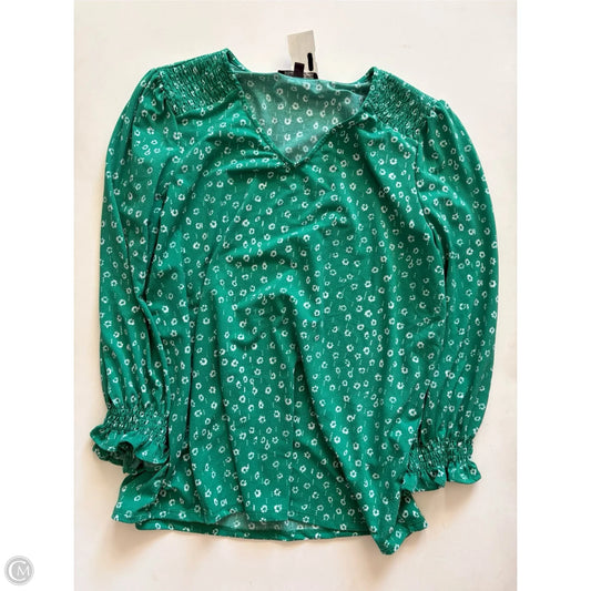 Blouse Long Sleeve By Adrianna Papell In Green, Size: M