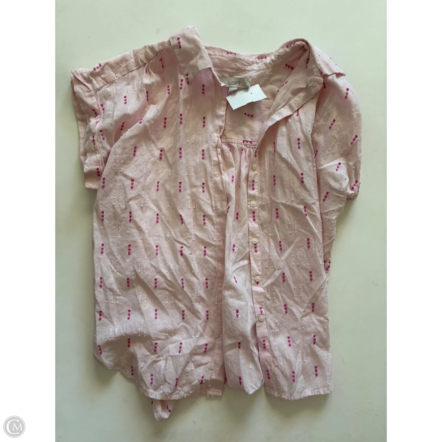 Top Short Sleeve By Loft In Pink, Size: S