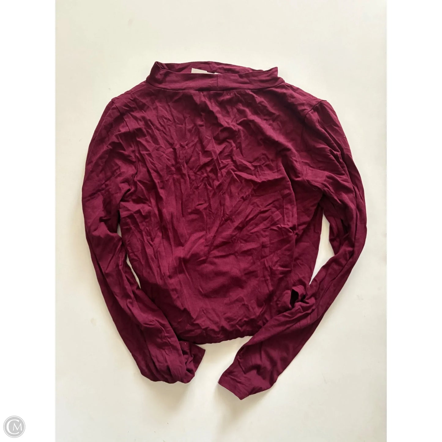 Top Long Sleeve By Earthbound In Maroon, Size: S