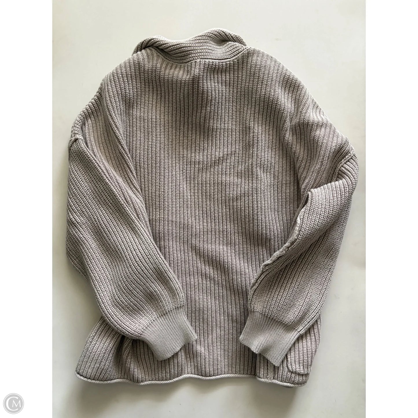 Sweater Cardigan By American Eagle In Taupe, Size: L