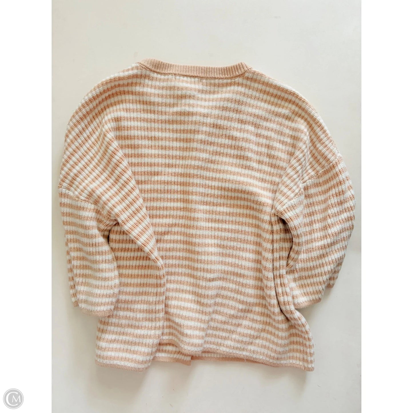 Sweater Cardigan By Design History In Striped Pattern, Size: L