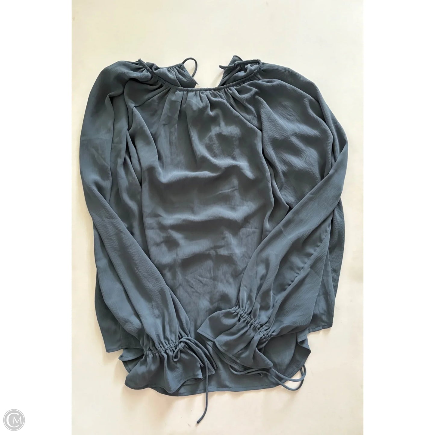 Blouse Long Sleeve By H&m In Blue, Size: M