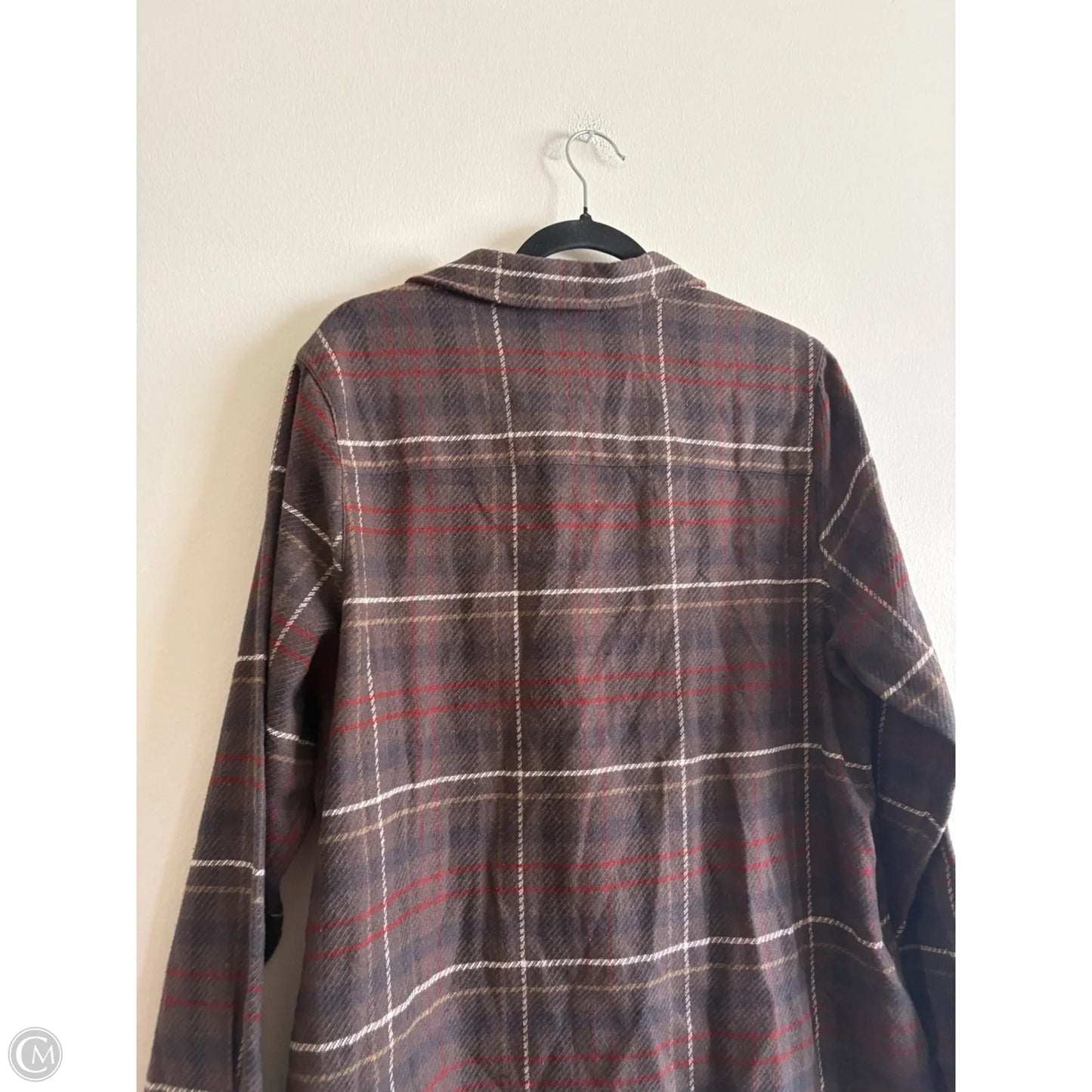 Top Long Sleeve By mavaij In Plaid Pattern, Size: L