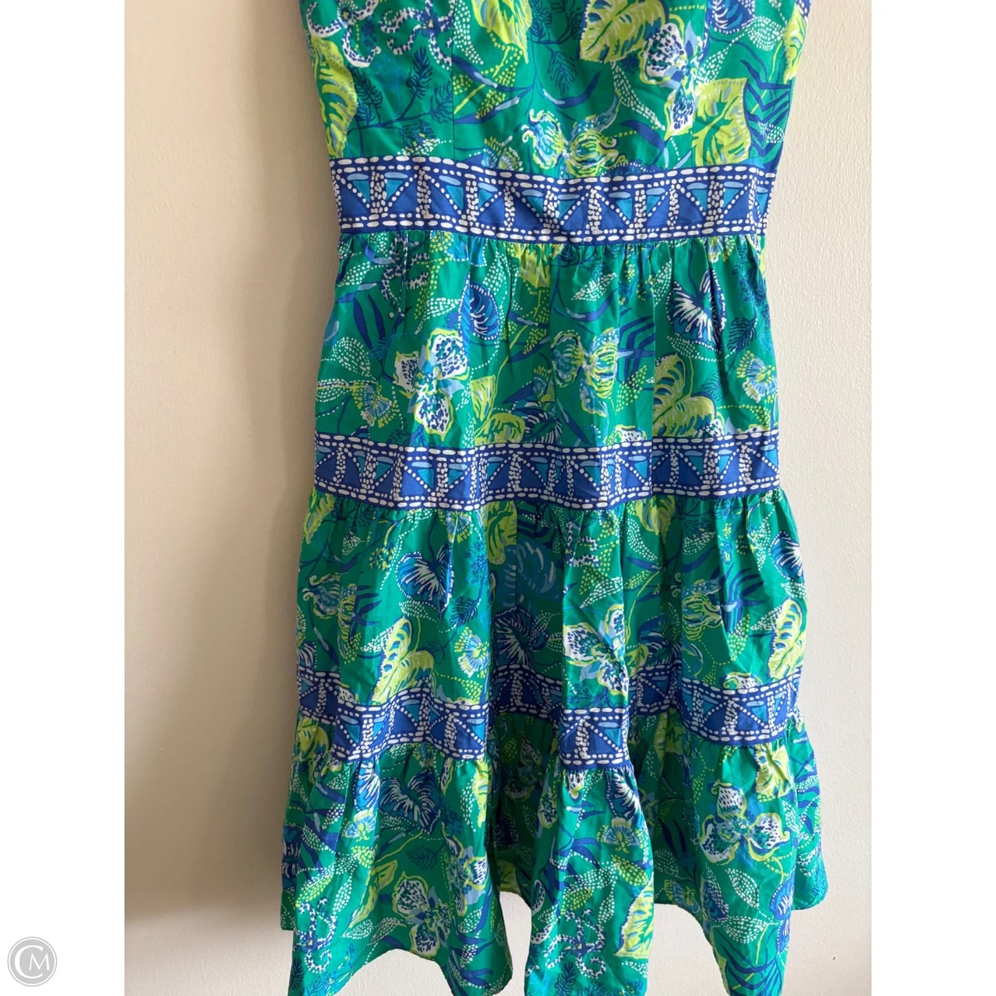 Dress Designer By Lilly Pulitzer In Blue & Green, Size: 2