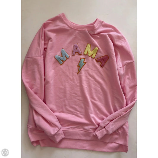 Sweatshirt Crewneck By Simply Southern In Pink, Size: M
