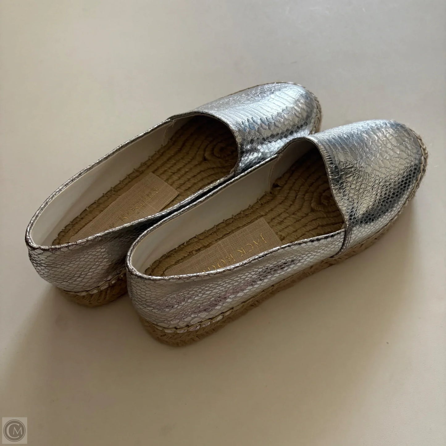 Shoes Heels Wedge By Jack Rogers In Silver, Size: 8.5