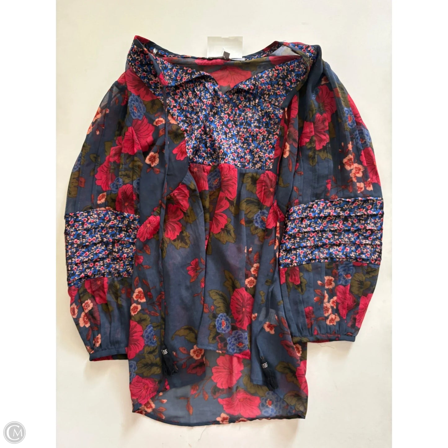 Blouse Long Sleeve By Daniel Rainn In Floral Print, Size: S
