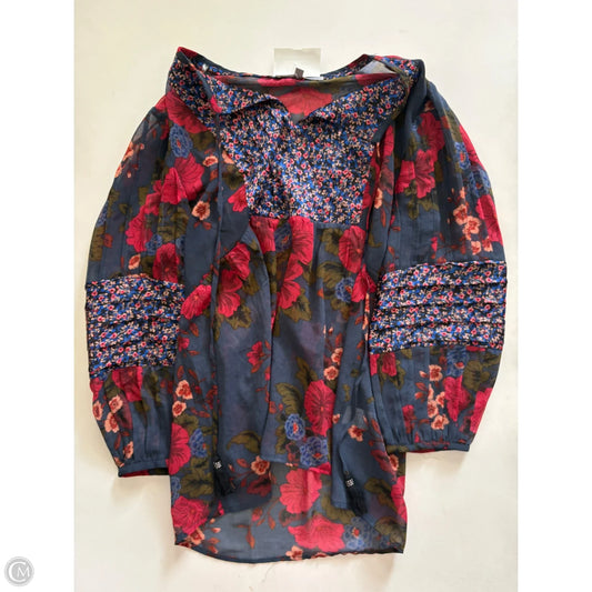 Blouse Long Sleeve By Daniel Rainn In Floral Print, Size: S