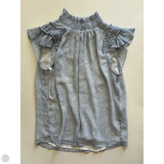 Blouse Short Sleeve By Calvin Klein In Blue, Size: M
