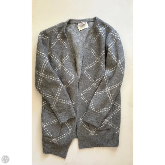Sweater Cardigan By Loft In Grey, Size: L