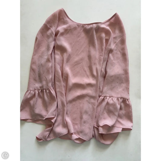 Blouse Long Sleeve By Elle In Pink, Size: Xl