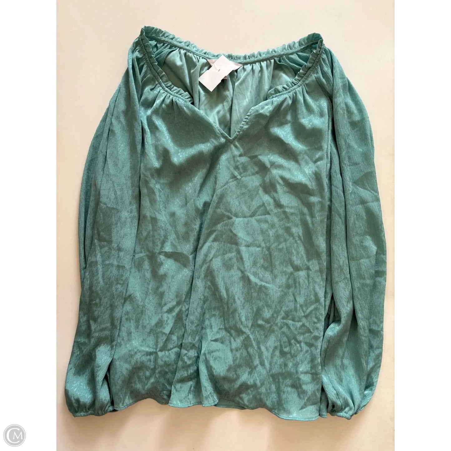 Blouse Long Sleeve By Lc Lauren Conrad In Green, Size: Xl