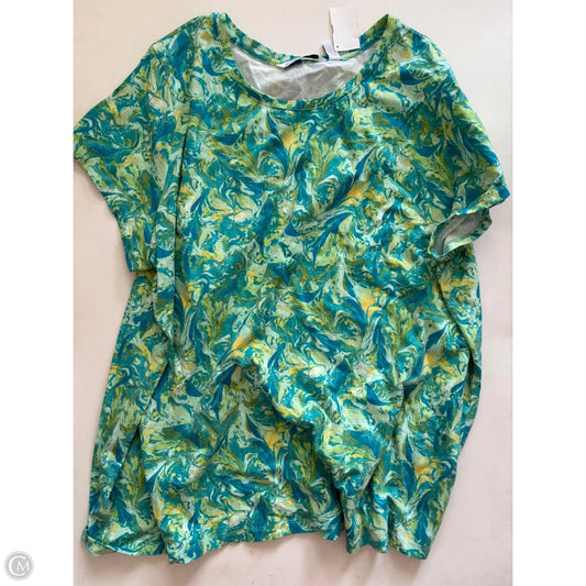 Top Short Sleeve By Isaac Mizrahi Live Qvc In Green, Size: 3x