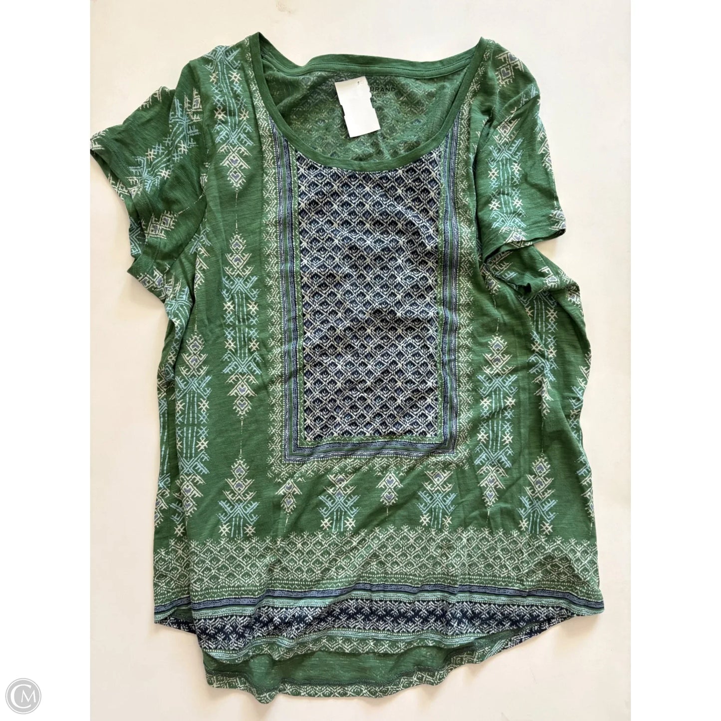 Top Short Sleeve By Lucky Brand In Green, Size: Xl