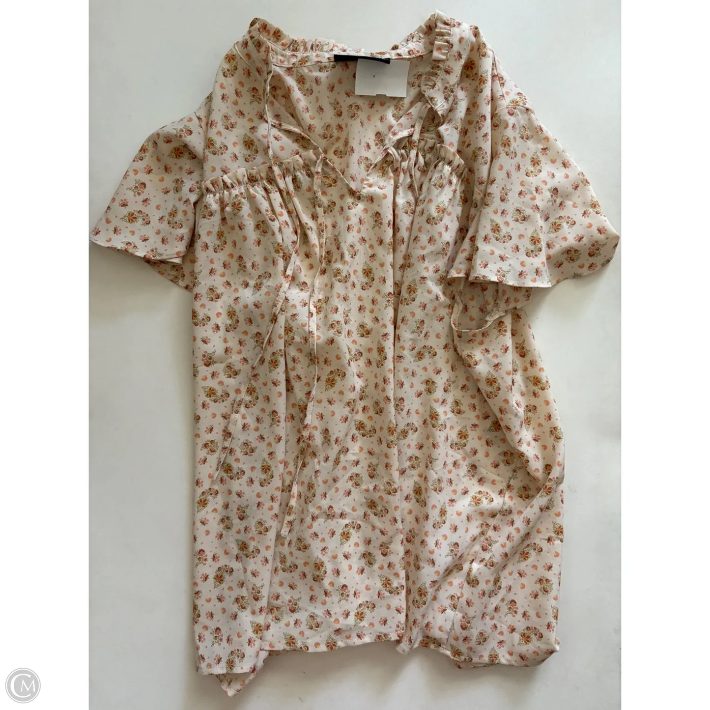 Blouse Short Sleeve By Lane Bryant In Peach, Size: 18