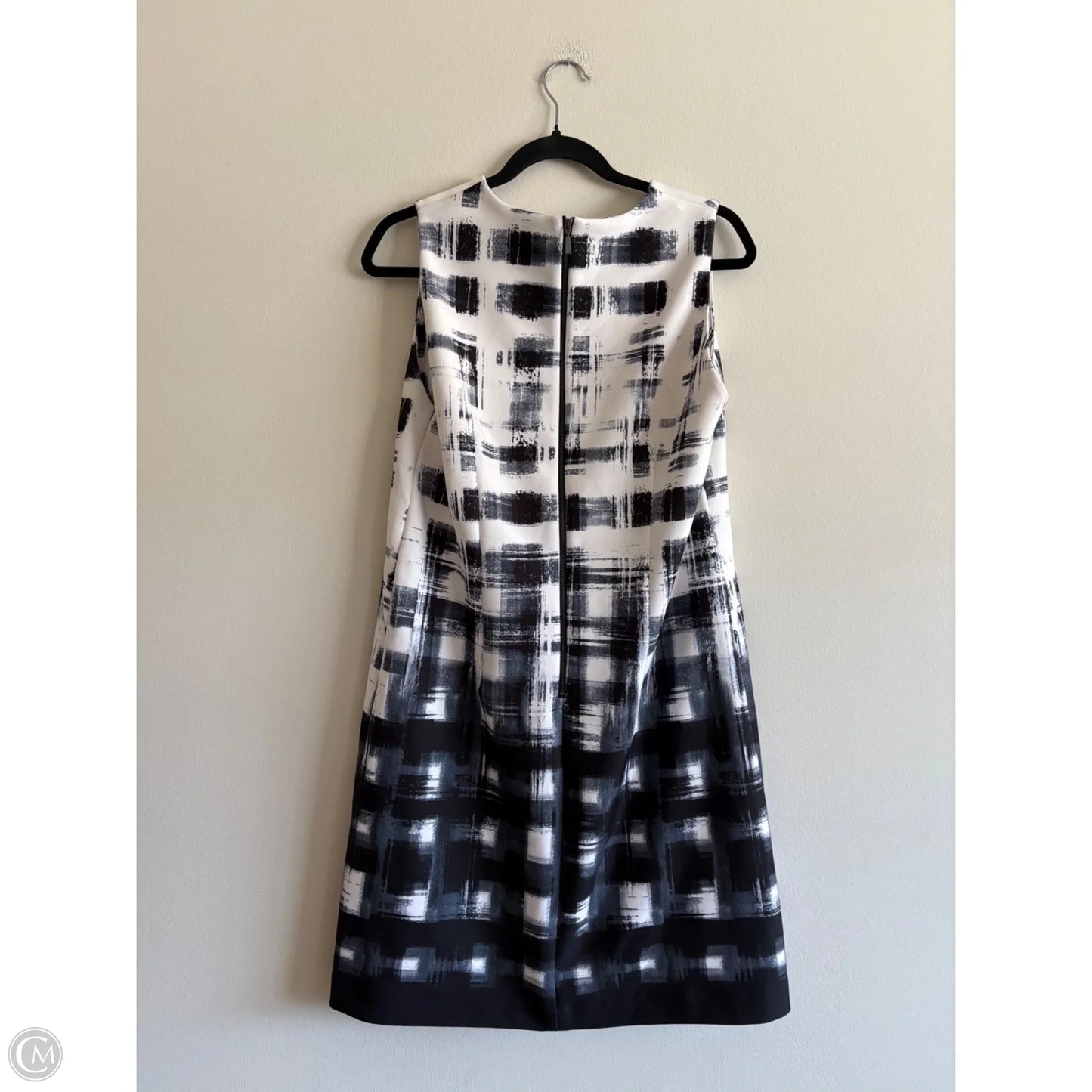 Dress Work By Calvin Klein In Black & Cream, Size: 10