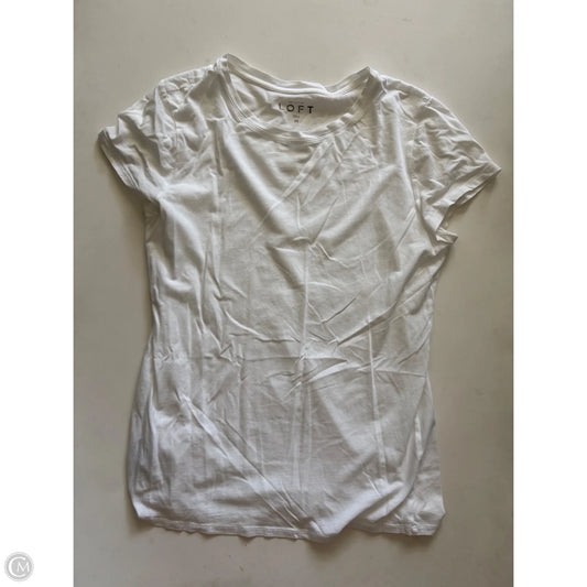 Top Short Sleeve By Loft In White, Size: M