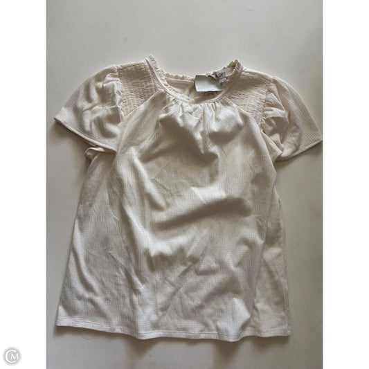 Top Short Sleeve By Loft In Cream, Size: Xs