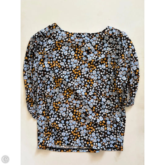 Blouse Short Sleeve By Ann Taylor In Floral Print, Size: M