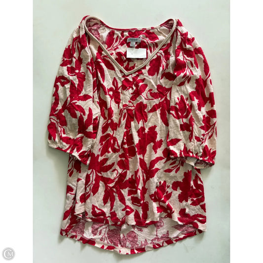 Top Short Sleeve By Chicos In Red, Size: Xl