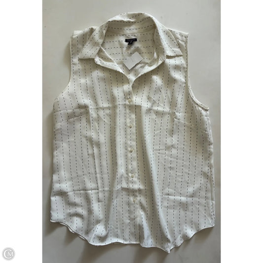 Blouse Short Sleeve By Ann Taylor In Cream, Size: 2x