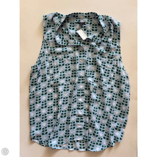 Blouse Sleeveless By Ann Taylor In Blue & Green, Size: 2x